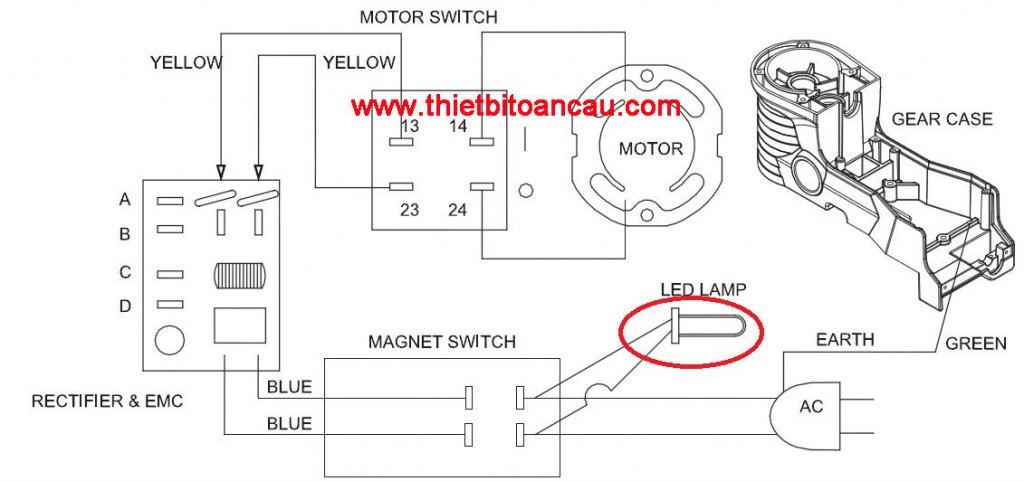Vị trí của LED trên sơ đồ điện